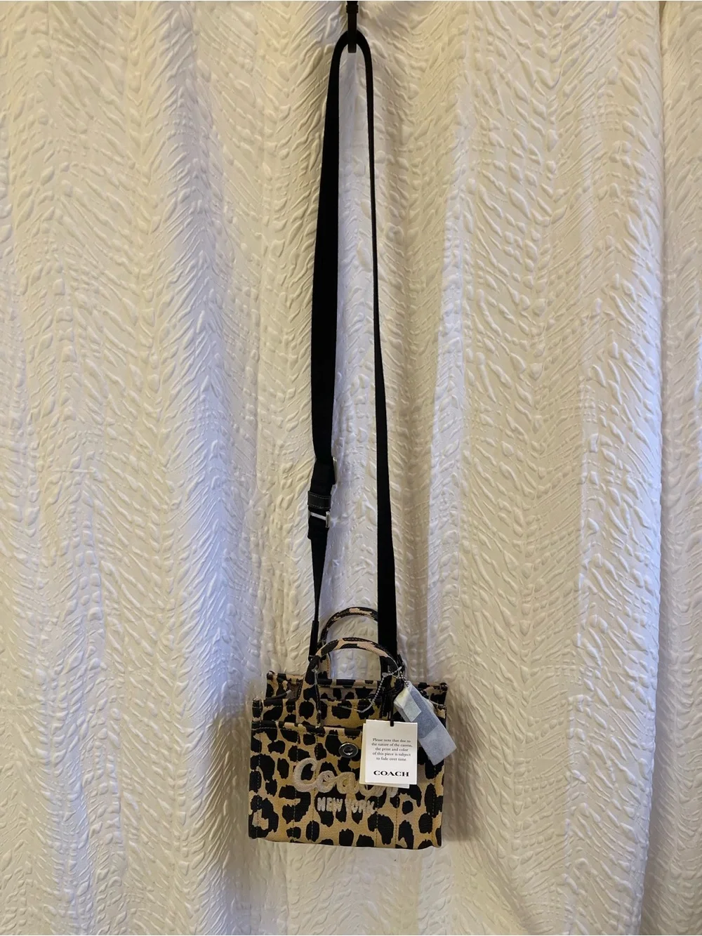 COACH New York Cargo Mini Canvas Leopard Print Tote Bag 20 - NWT **